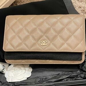 Chanel WOC Dark Beige 22A Caviar